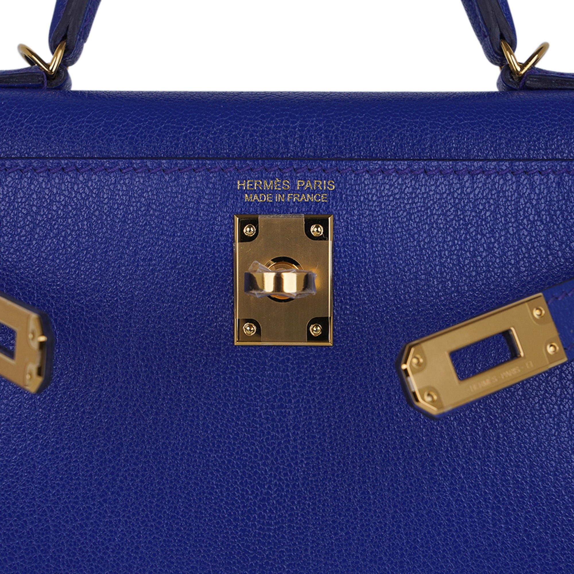 👜Kelly 20 Mini Sellier Bag Blue de Royal Chevre Leather Gold Hardware