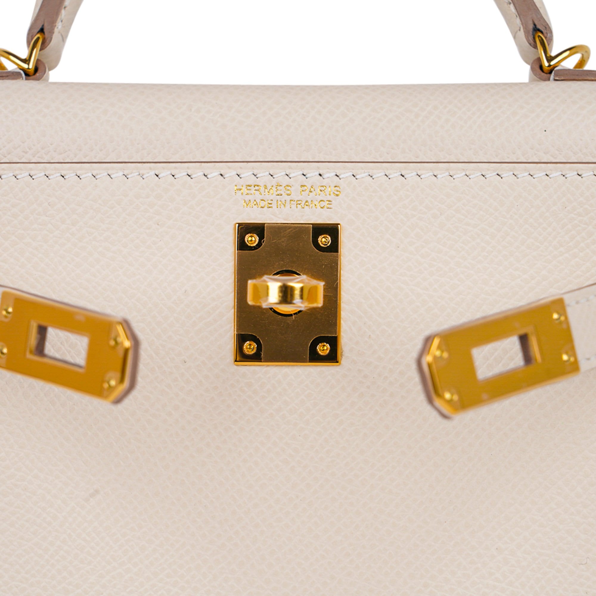 👜Kelly 20 Mini Sellier Bag Craie Epsom Leather with Gold Hardware