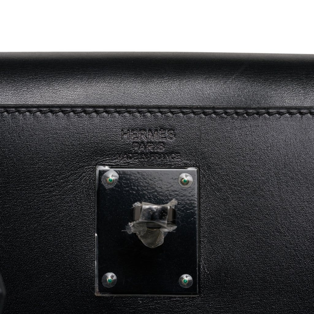 👜Kelly 32 So Black Bag Box Leather Limited Edition