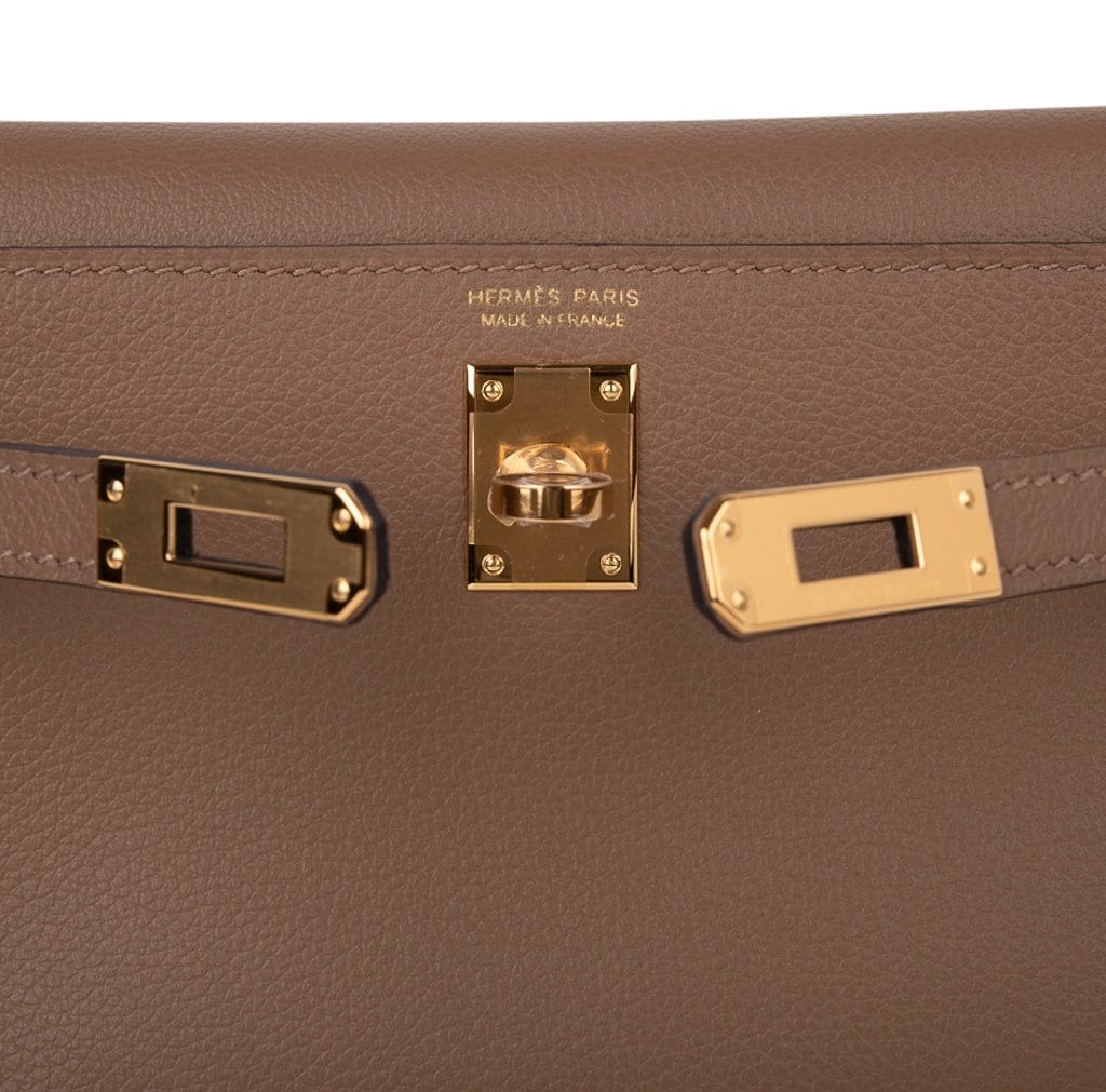 👜Kelly Danse Bag Beige de Weimar Swift Gold Hardware