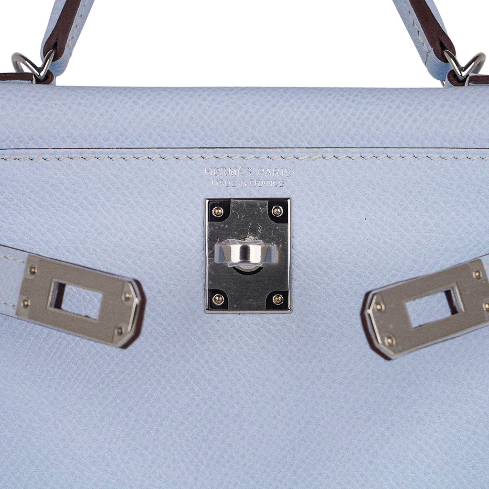 👜Kelly 20 Mini Sellier Bag Blue Brume Epsom Leather Gold Hardware
