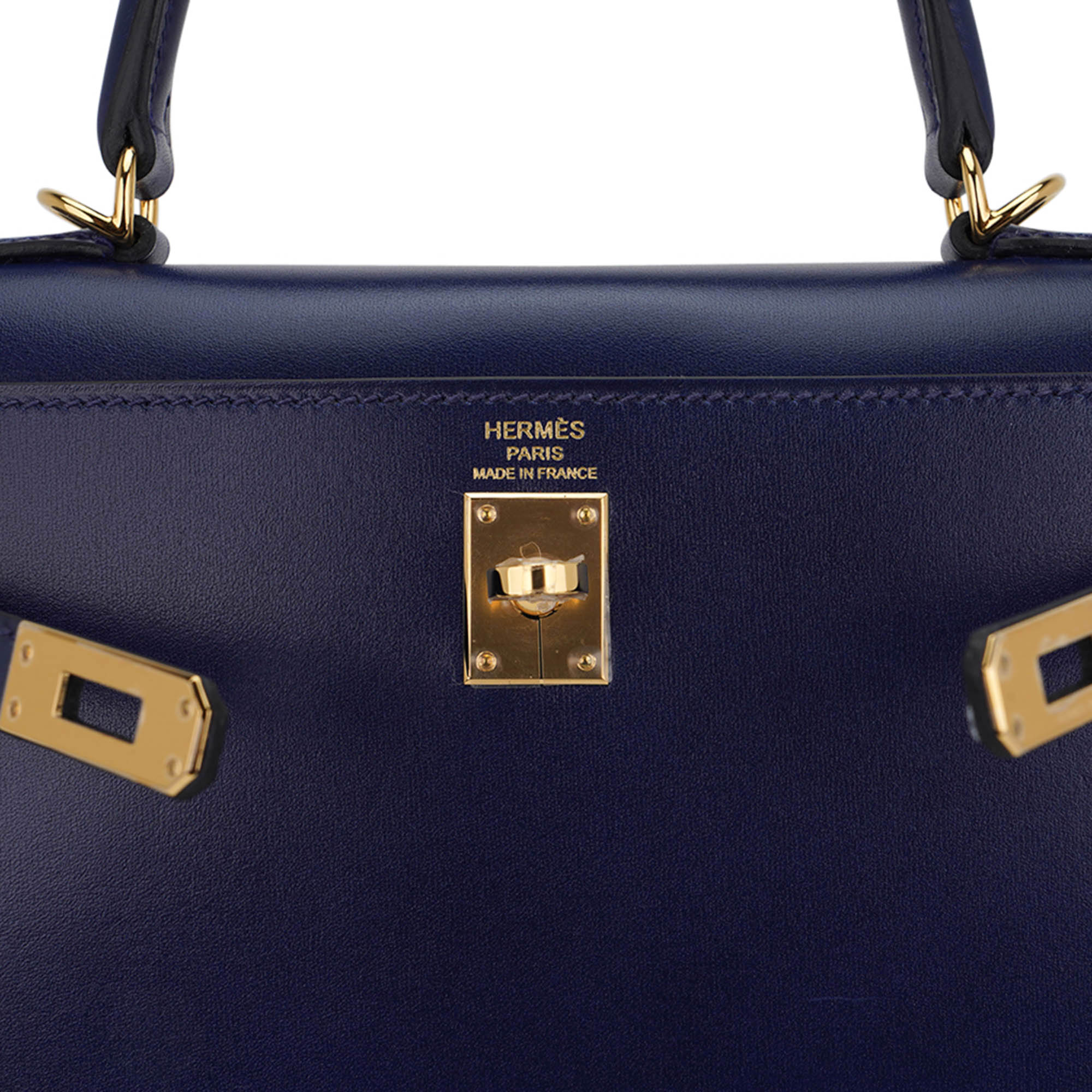👜Kelly Sellier 25 Bag Blue Sapphire Box Leather with Gold Hardware