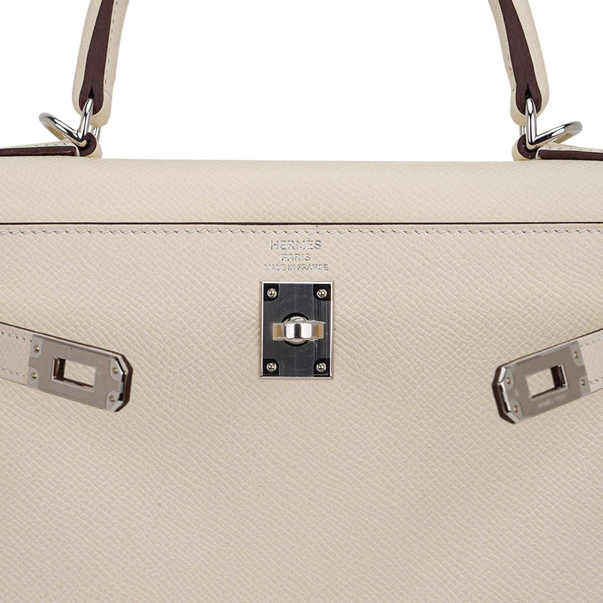 👜Kelly 25 Sellier Bag Nata Epsom Leather with Palladium Hardware
