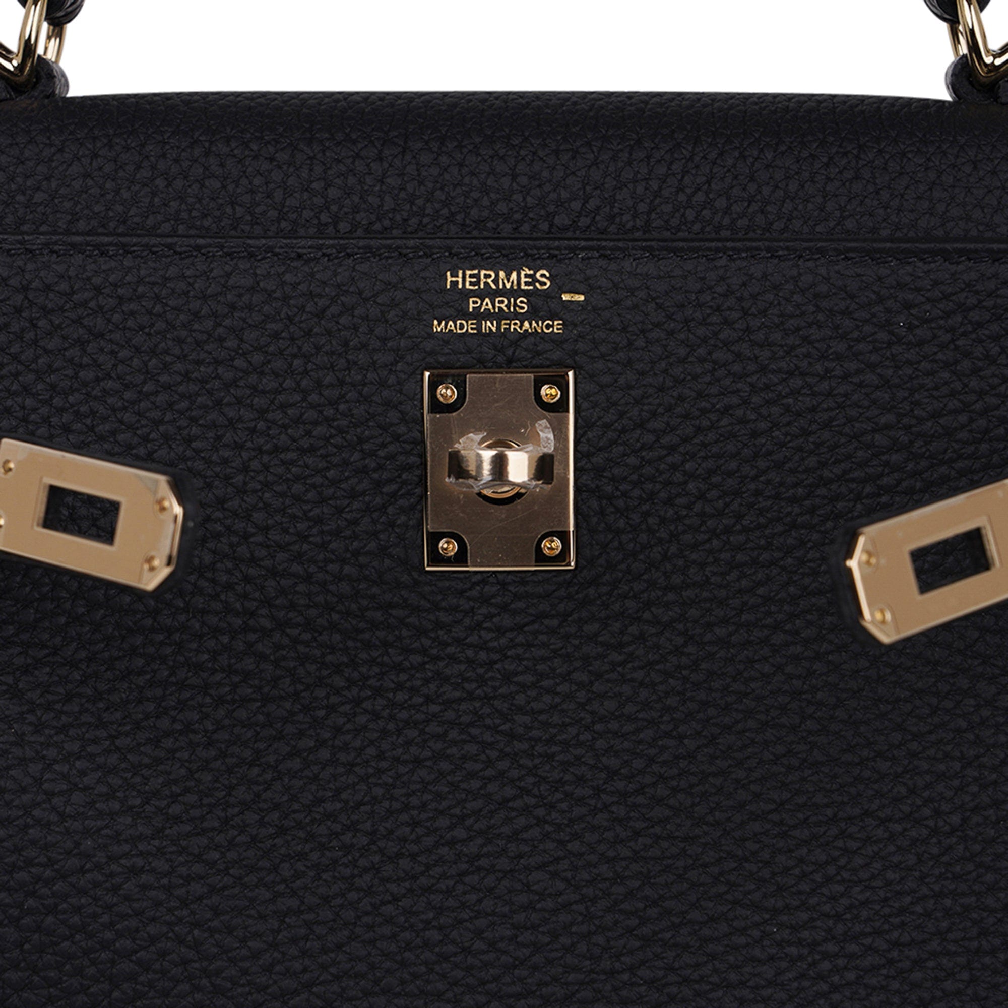 👜Kelly Touch 25 Retourne Bag Black Lizard / Togo Permabrass Hardware