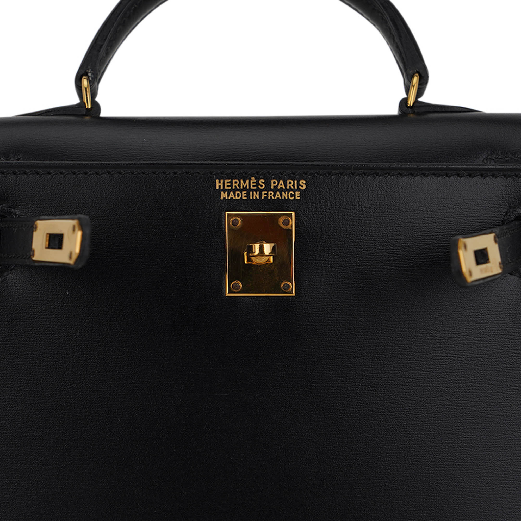 👜Vintage Kelly 15 Micro Sellier Bag Black Box Leather with Gold Hardware