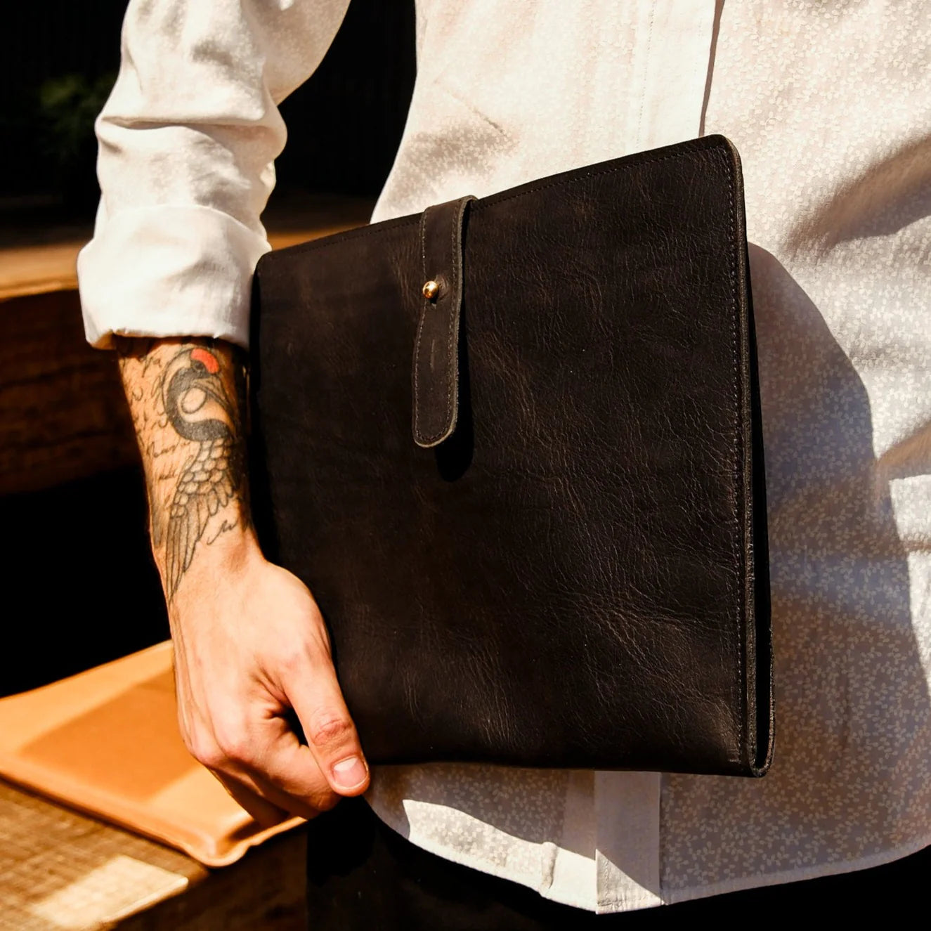 Rectangular Executive Folio Pouch With Multi-Slip Interior Document And Stationery Compartments Portfolio