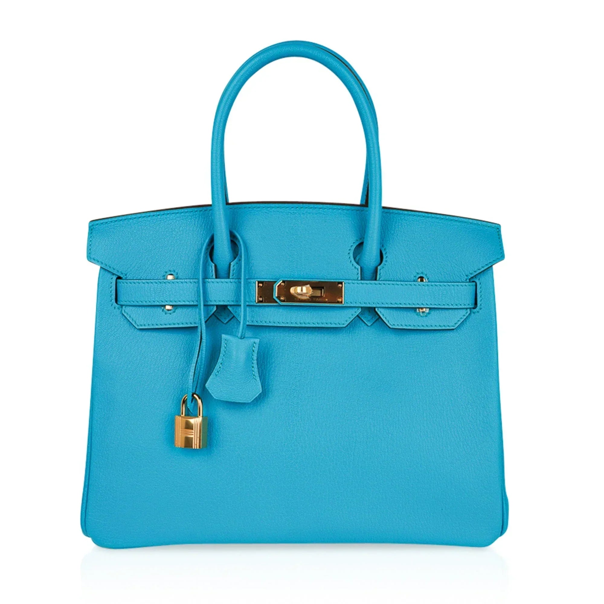👜Birkin 30 Bleu Aztec Bag Chevre Leather with Gold Hardware