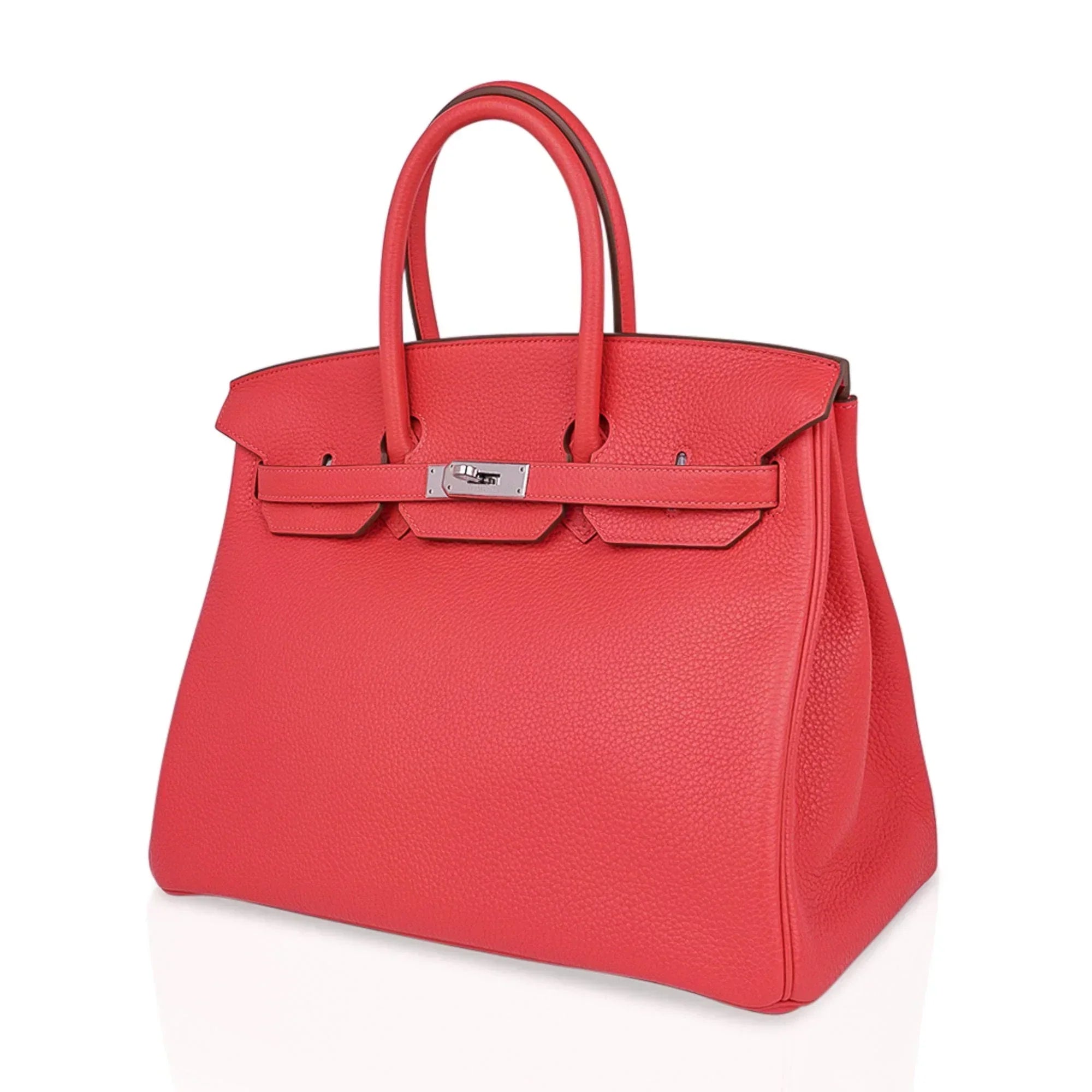 👜Birkin 35 Bag Rose Jaipur Clemence Leather with Palladium Hardware