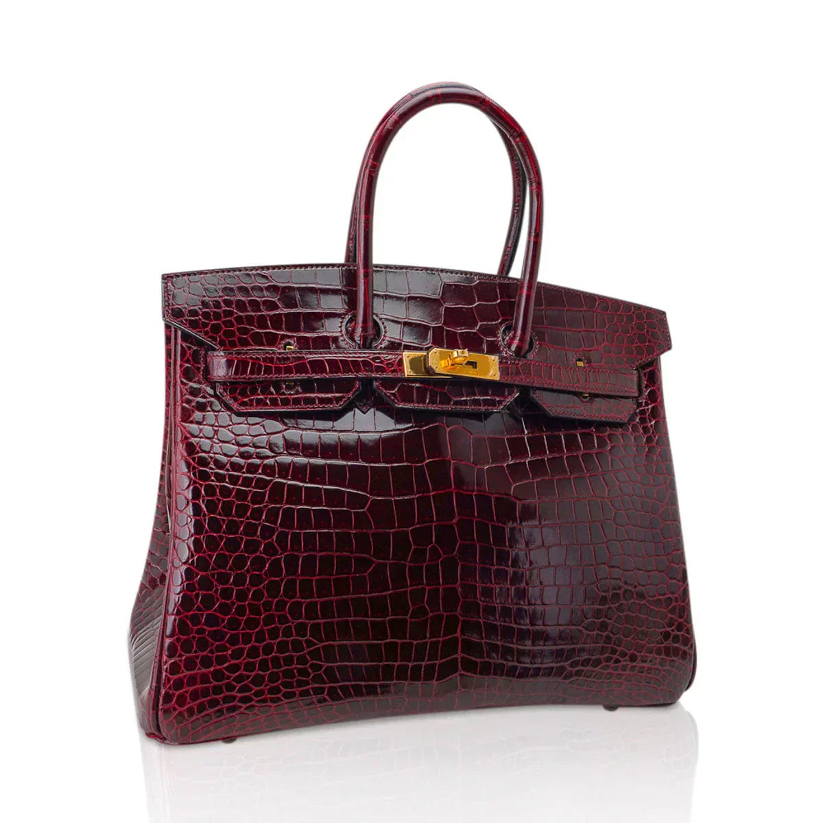 👜Special Order HSS Birkin 35 Bag Bordeaux Porosus Crocodile with Gold Hardware