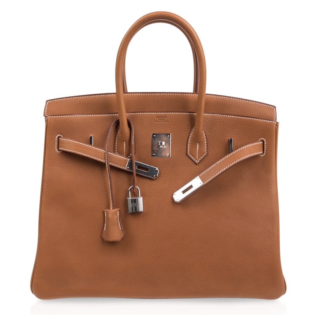 👜Limited Edition Birkin 35 Bag Fauve Barenia Faubourg Leather with Palladium Hardware