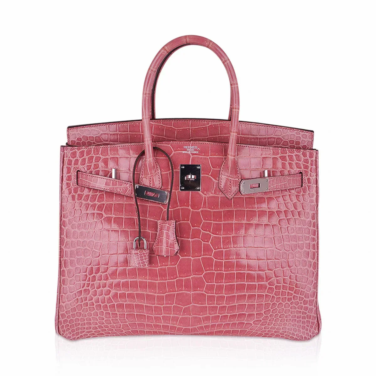 👜Birkin 35 Rose Indien Porosus Crocodile Bag – Rare Retired Color