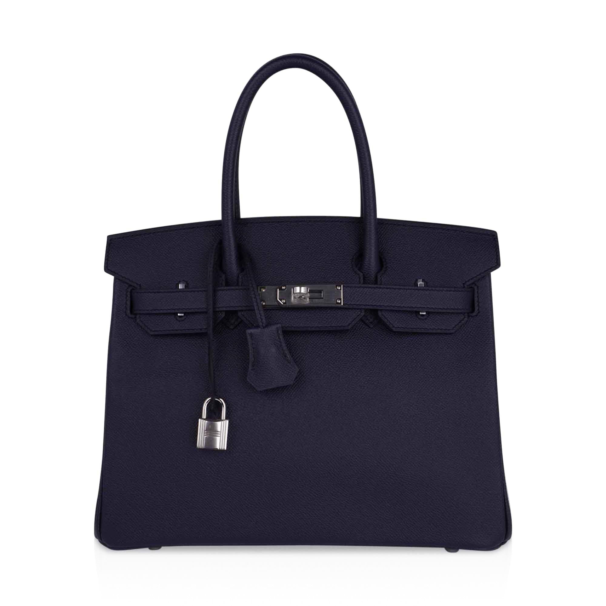 👜Birkin 30 Bag Indigo Epsom Palladium Hardware New w/ Box