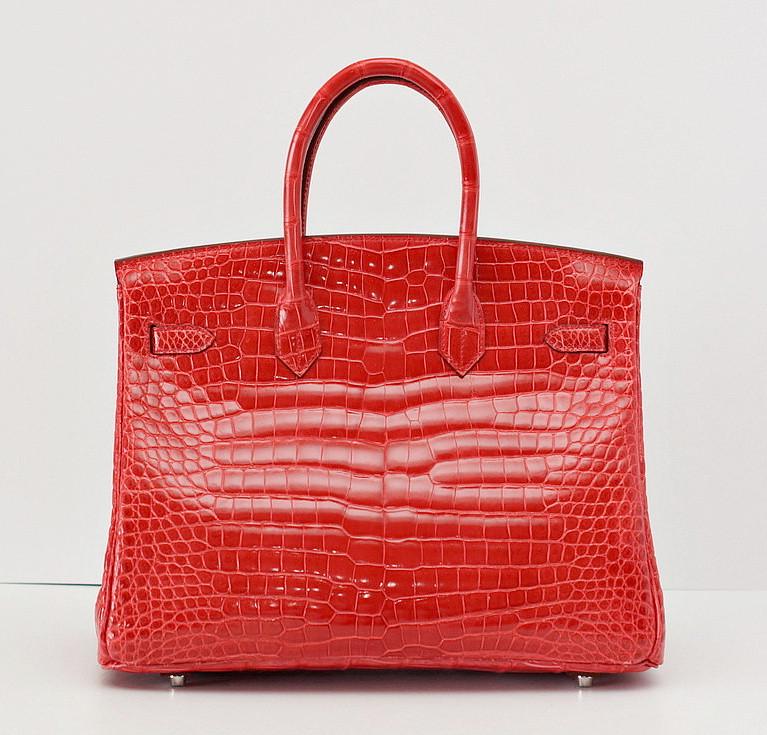 👜Birkin 35 Bag Porosus Crocodile Bougainvillea Palladium