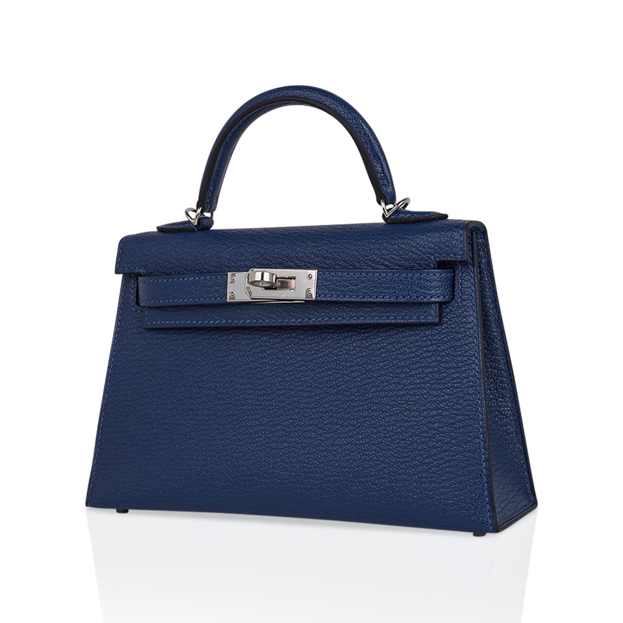 👜Special Order HSS Verso Mini Kelly 20 Sellier Bag Deep Bleu & Bleu Izmir Epsom Leather with Palladium Hardware