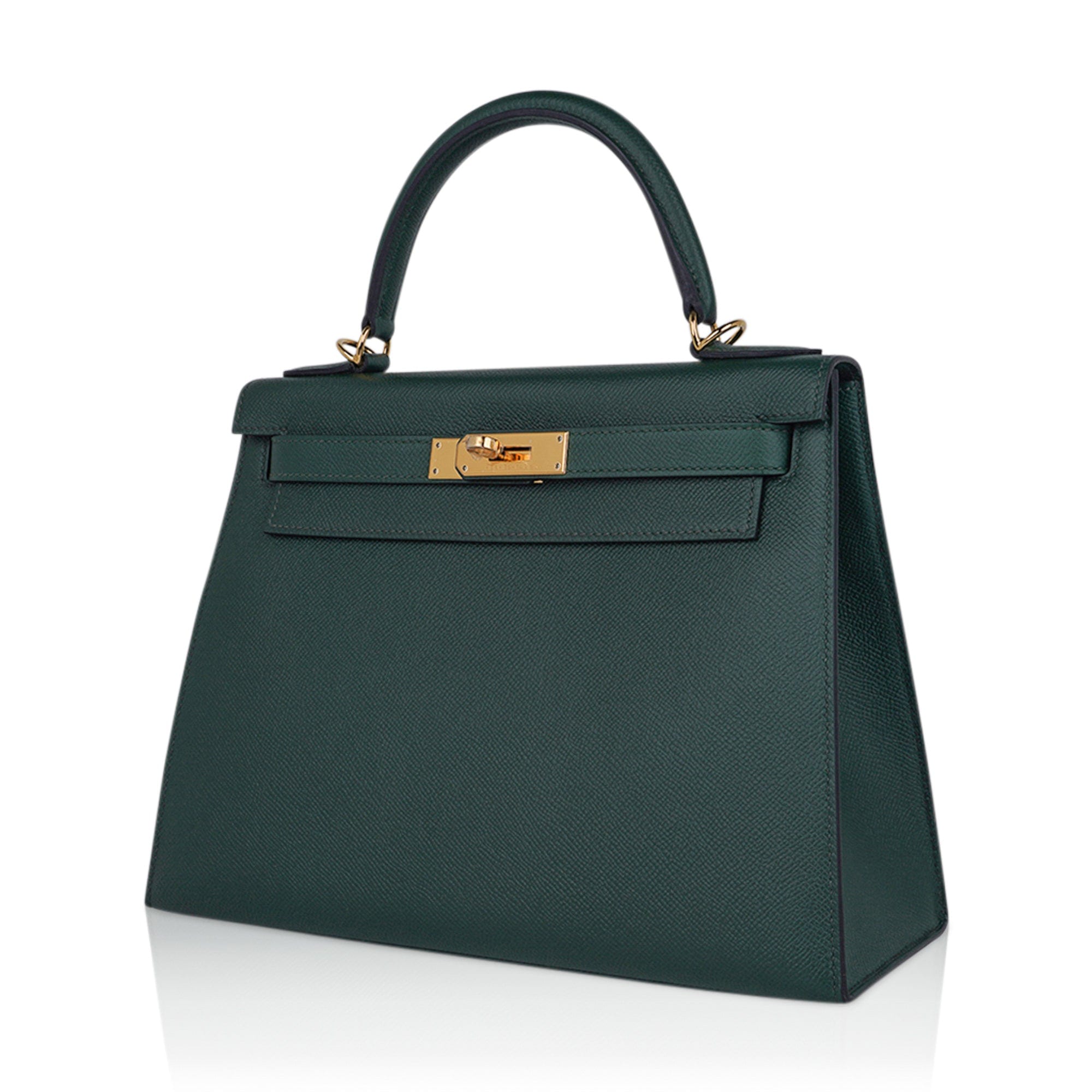 👜Kelly Sellier 28 Bag Vert Anglais Epsom Leather with Gold Hardware