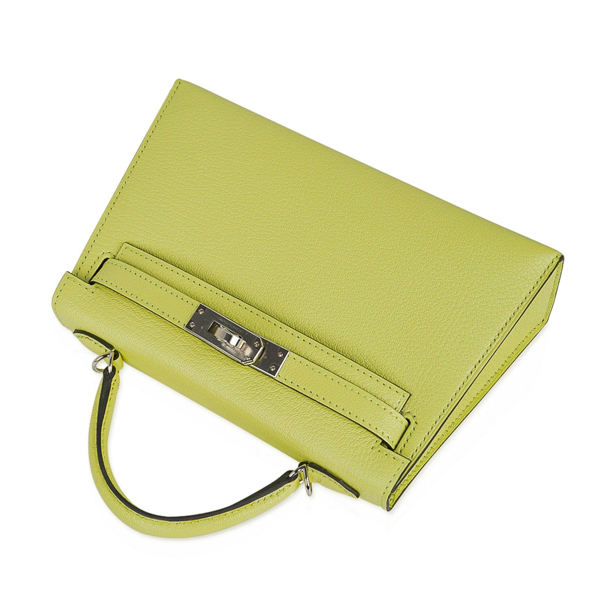 👜Mini Kelly 20 Bag Sellier Jaune Bourgeon Chevre Leather with Palladium Hardware