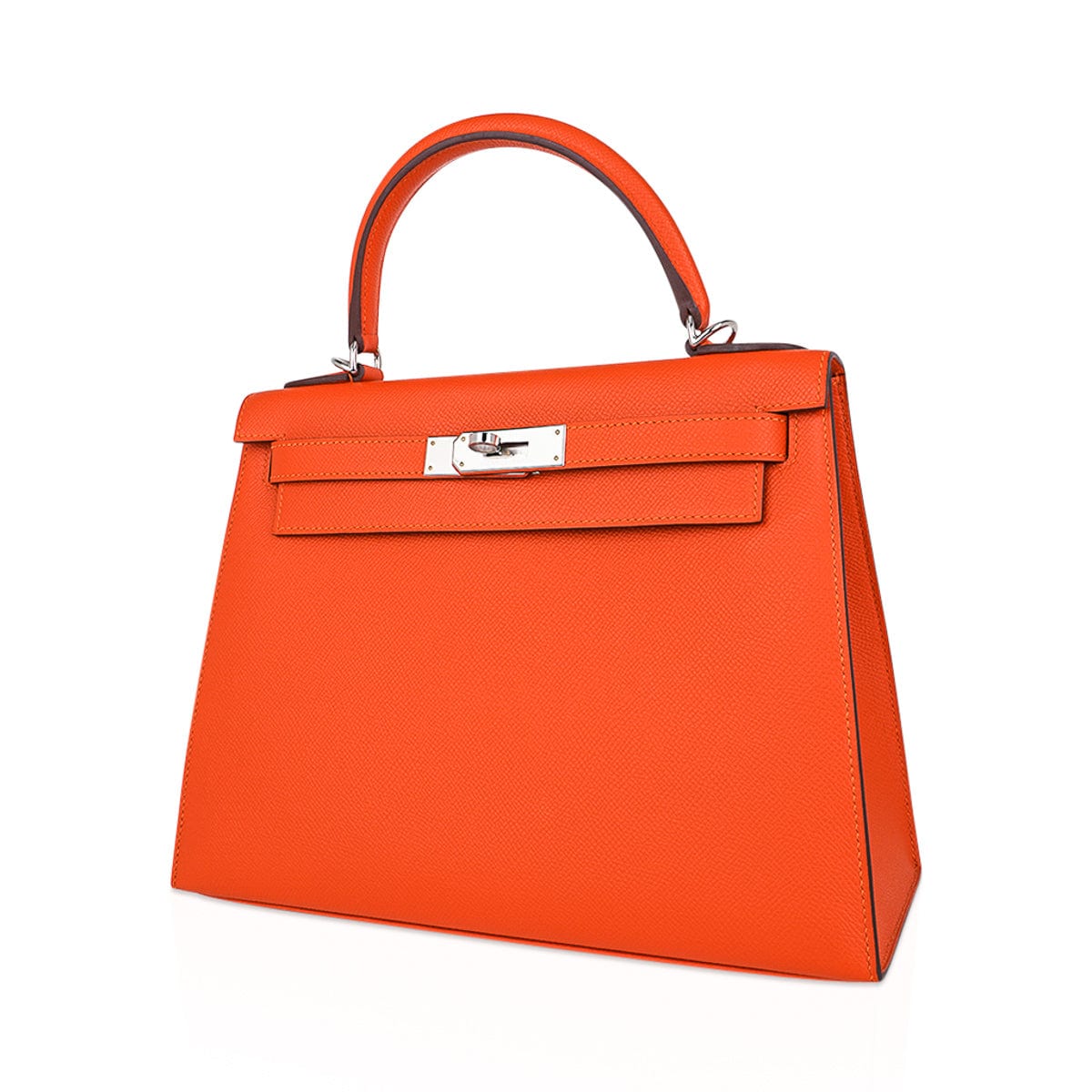 👜Kelly 28 Sellier Bag Feu Epsom Leather Palladium Hardware