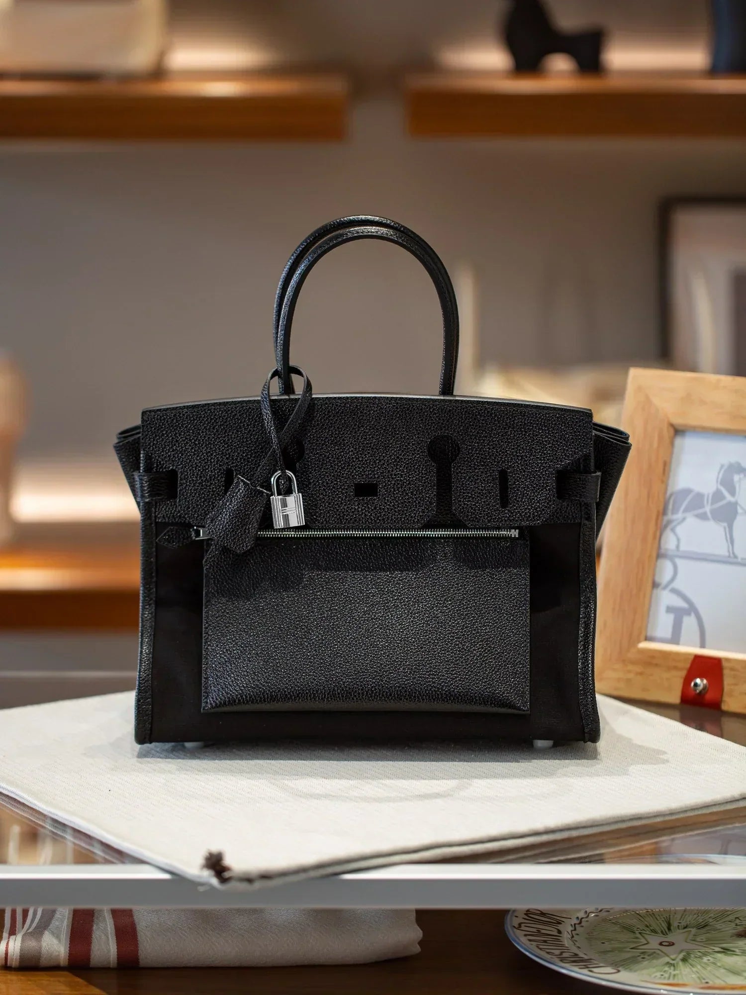 👜Birkin à l'envers, black canvas & all black colorway