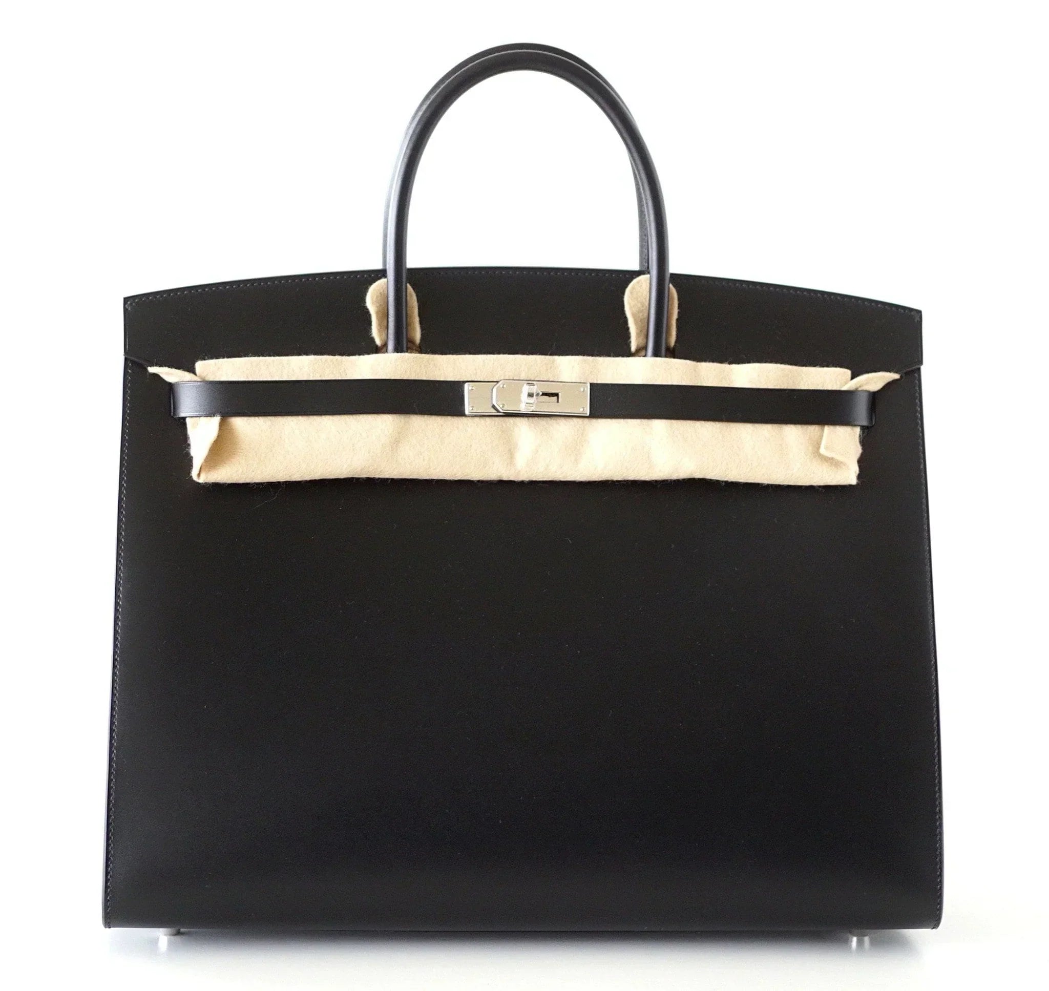 👜Birkin 40 Bag Sellier Black Vache Hunter/ Veau Evercalf Limited Edition