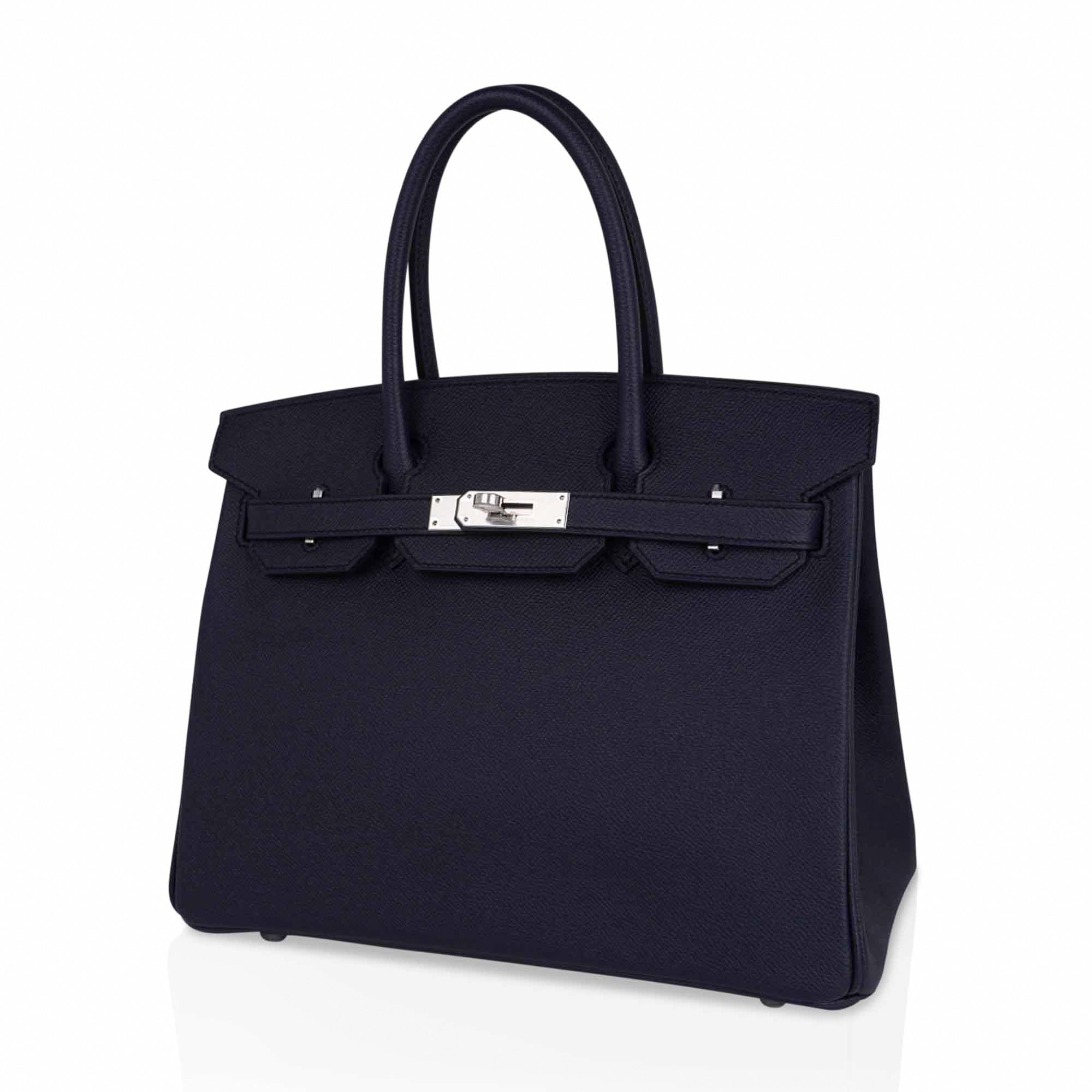 👜Birkin 30 Bag Indigo Epsom Palladium Hardware New w/ Box