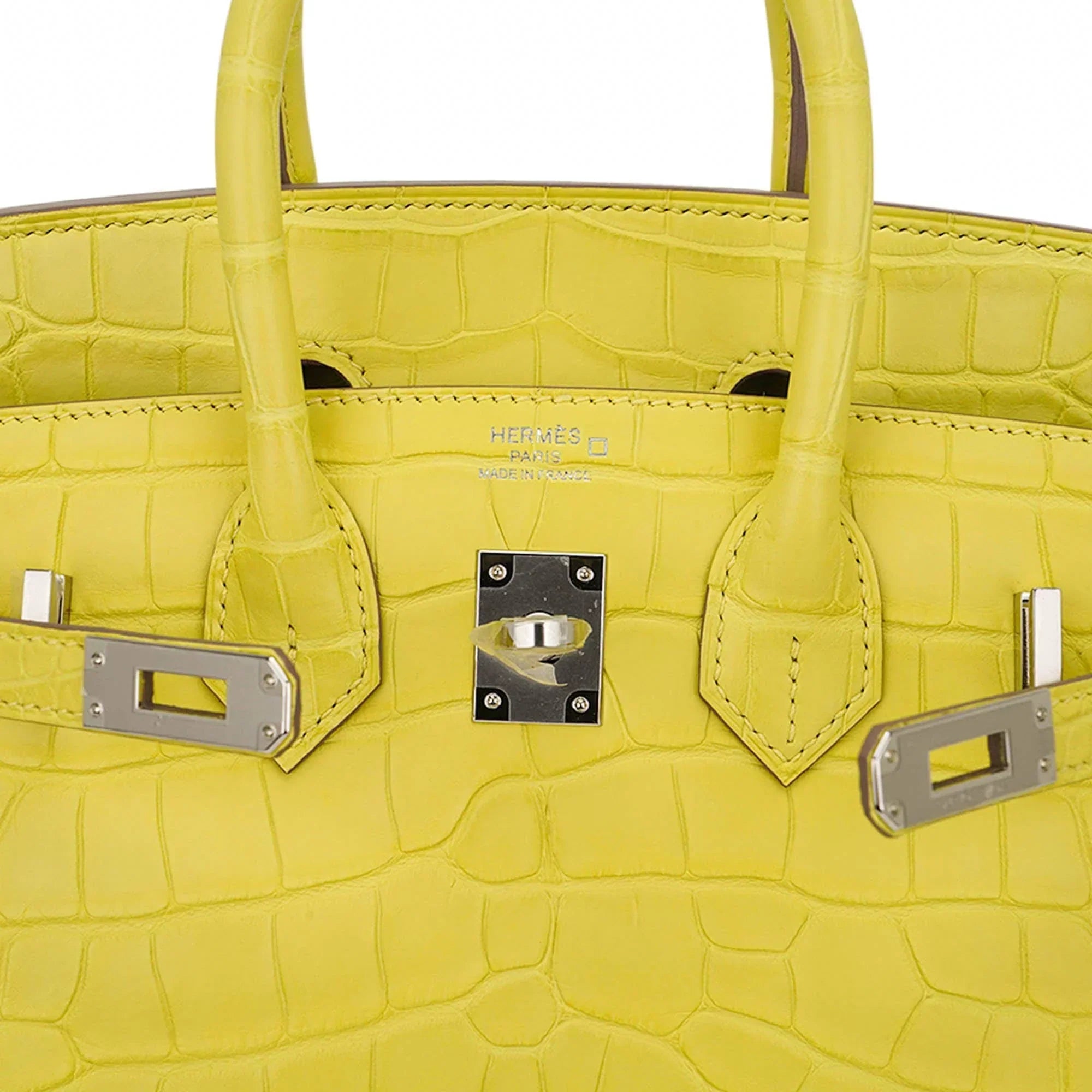 👜Birkin 25 Bag Lime Matte Alligator with Palladium Hardware