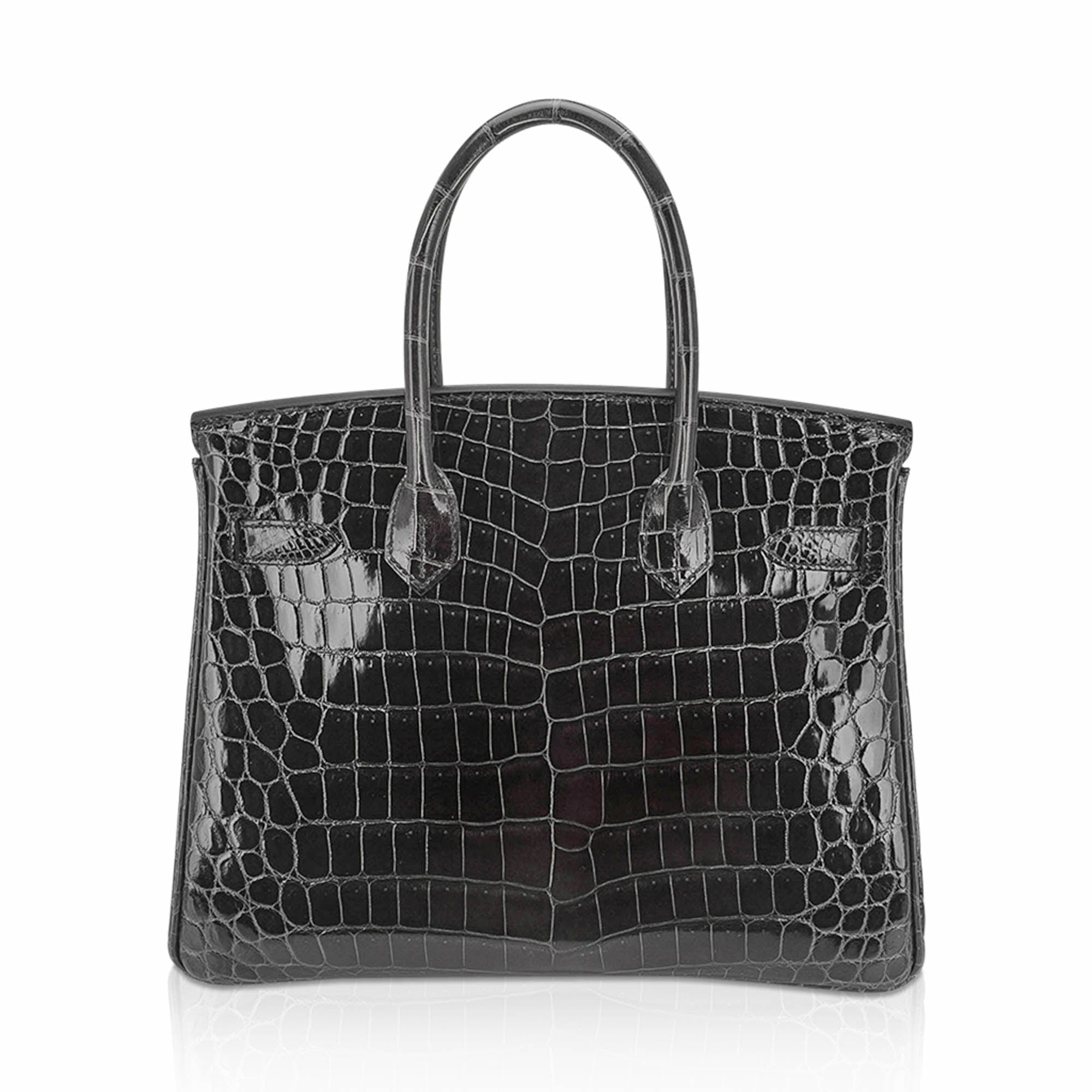 👜Birkin 30 Bag Graphite Niloticus Crocodile with Gold Hardware