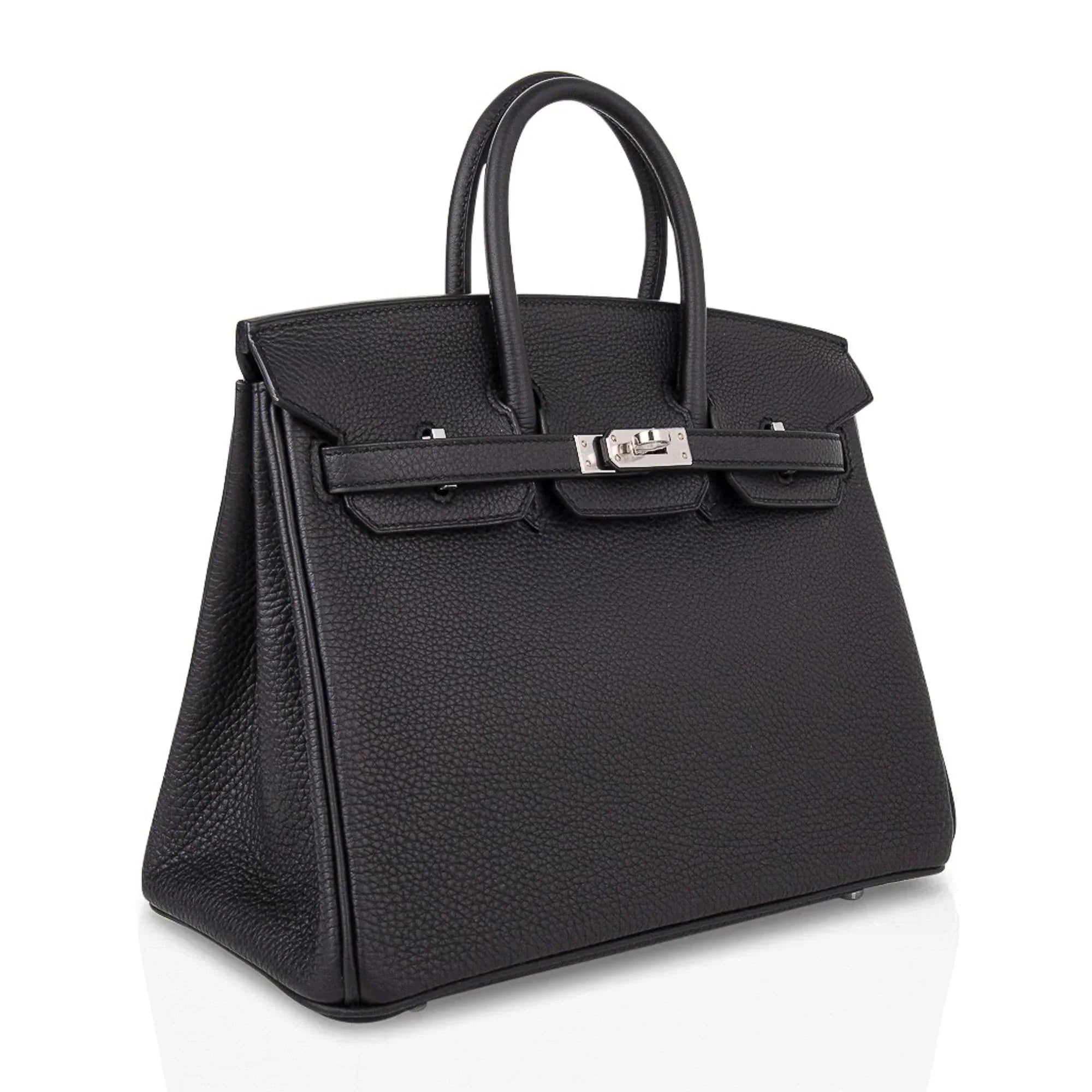 👜Birkin 25 Bag Black Palladium Hardware Togo Leather