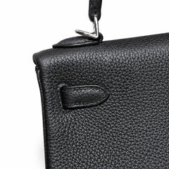 Kelly25cm, ck89/black, togo, silver, all handmade‼ Kelly 25cm, black, calfskin, silver buckle, top hand-stitched wax thread, high-end handmade exclusive customization‼ ️Purely hand-made nails, hand-en