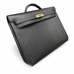kelly Depeche 36cm Epsom leather 89 Noir black top handcrafted! Counter quality!