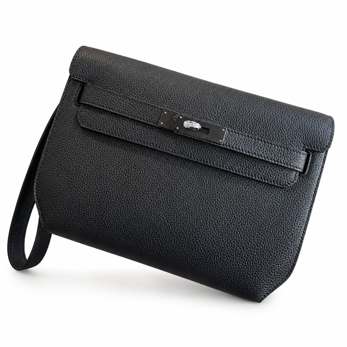 Kelly Depeches 25 clutch, Togo leather (with additional shoulder strap), can be worn cross-body, can be carried by hand or on the wrist, daily needs, seamless switch between business/leisure - central