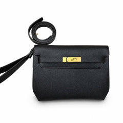Kelly Depeches 25cm Epsom Leather 89 Black Gold Buckle The most in-class men's handbag Depeches25 This leather is really the best. When paired with a shoulder strap, it instantly transforms into an un