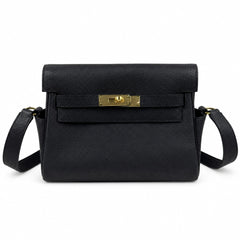 🆕 In stock Kelly Messenger messenger bag for men and women, black gold buckle, imported leather, all-steel hand-waxed thread, the highest cost-effectiveness on the entire network. The classic combinat