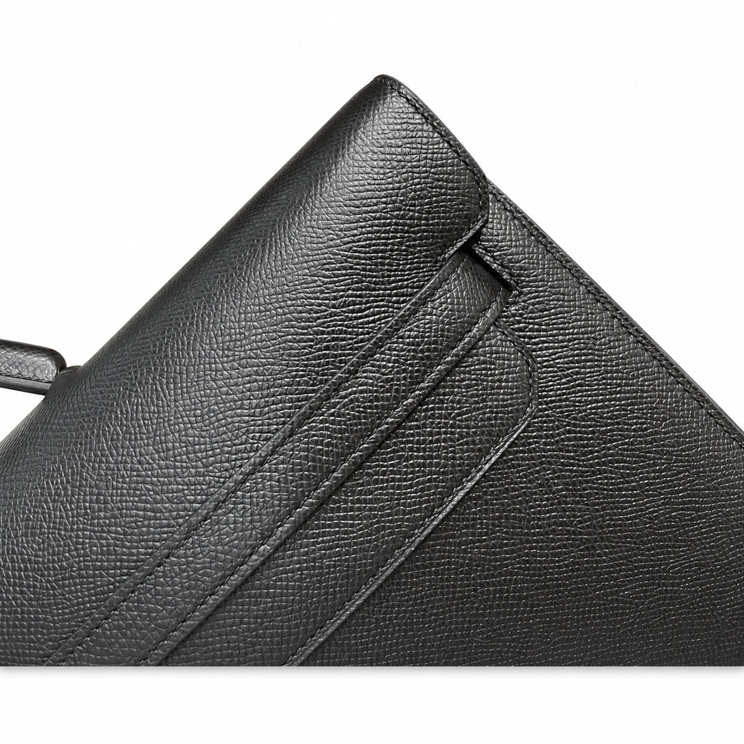 kelly Depeche 36cm Epsom leather 89 Noir black top handcrafted! Counter quality!
