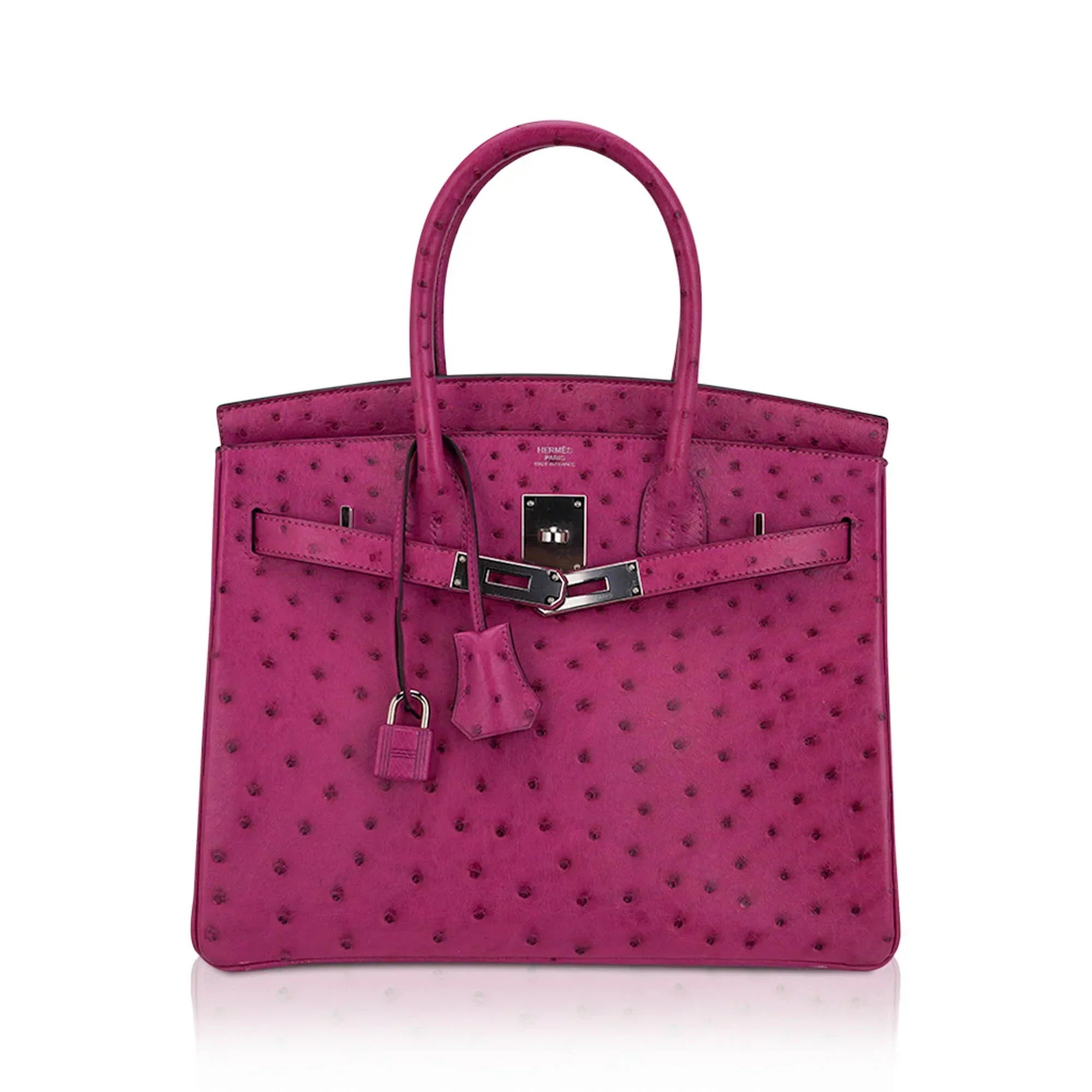 👜Birkin 30 Bag Rose Pourpre Ostrich with Palladium Hardware