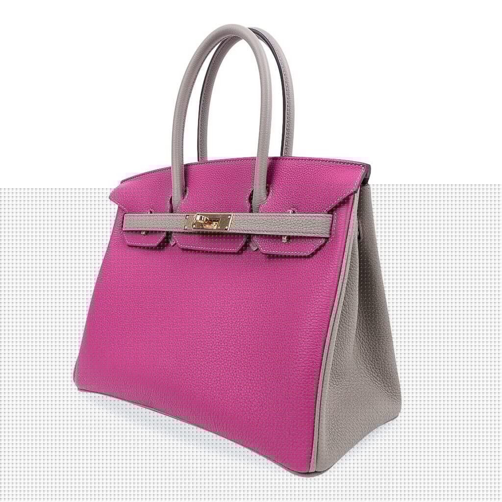 👜Special Order HSS Birkin 30 Bag Rose Pourpre & Gris Asphalte Togo Leather with Gold Hardware