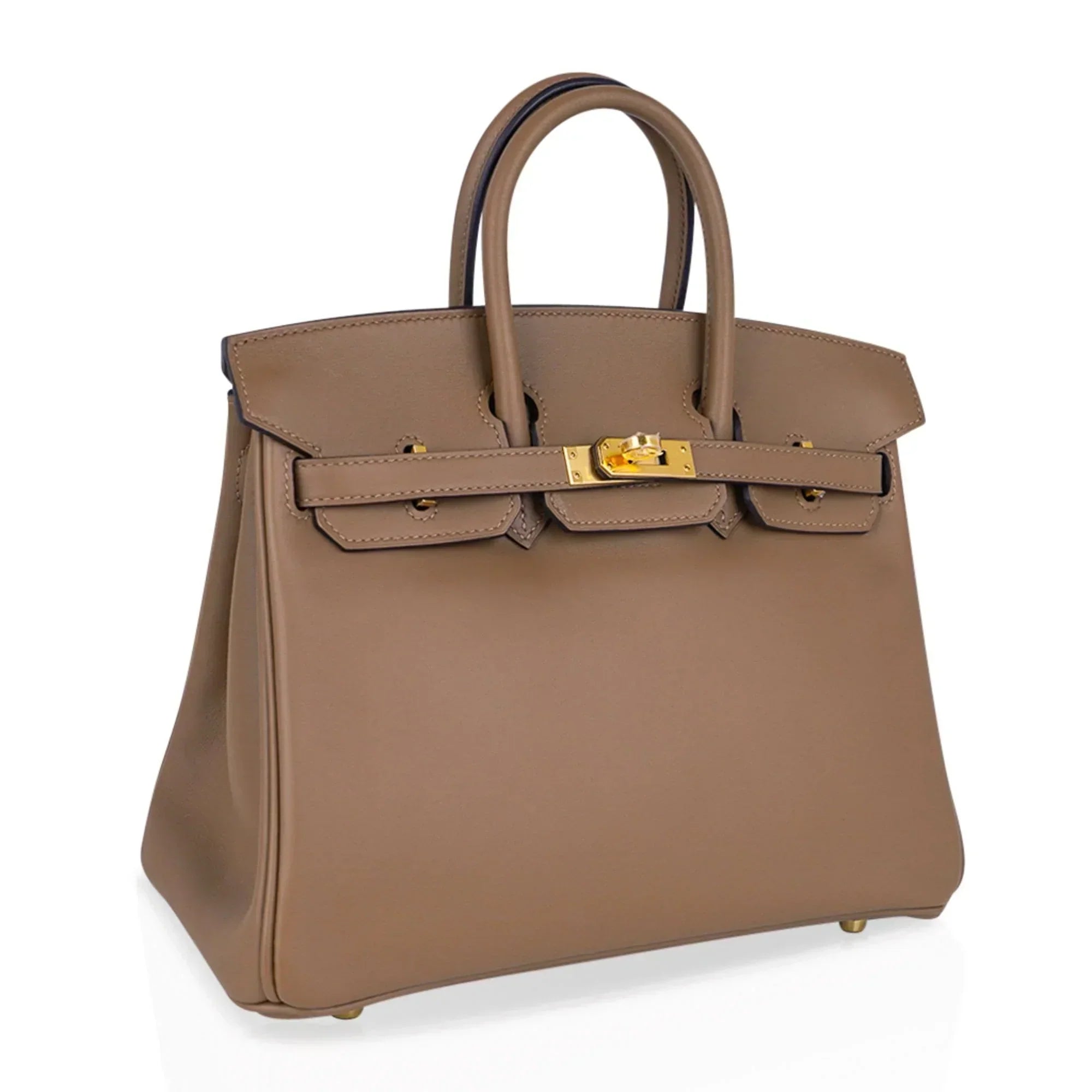 👜Birkin 25 Beige De Weimar Veau Jonathan Leather Gold Hardware