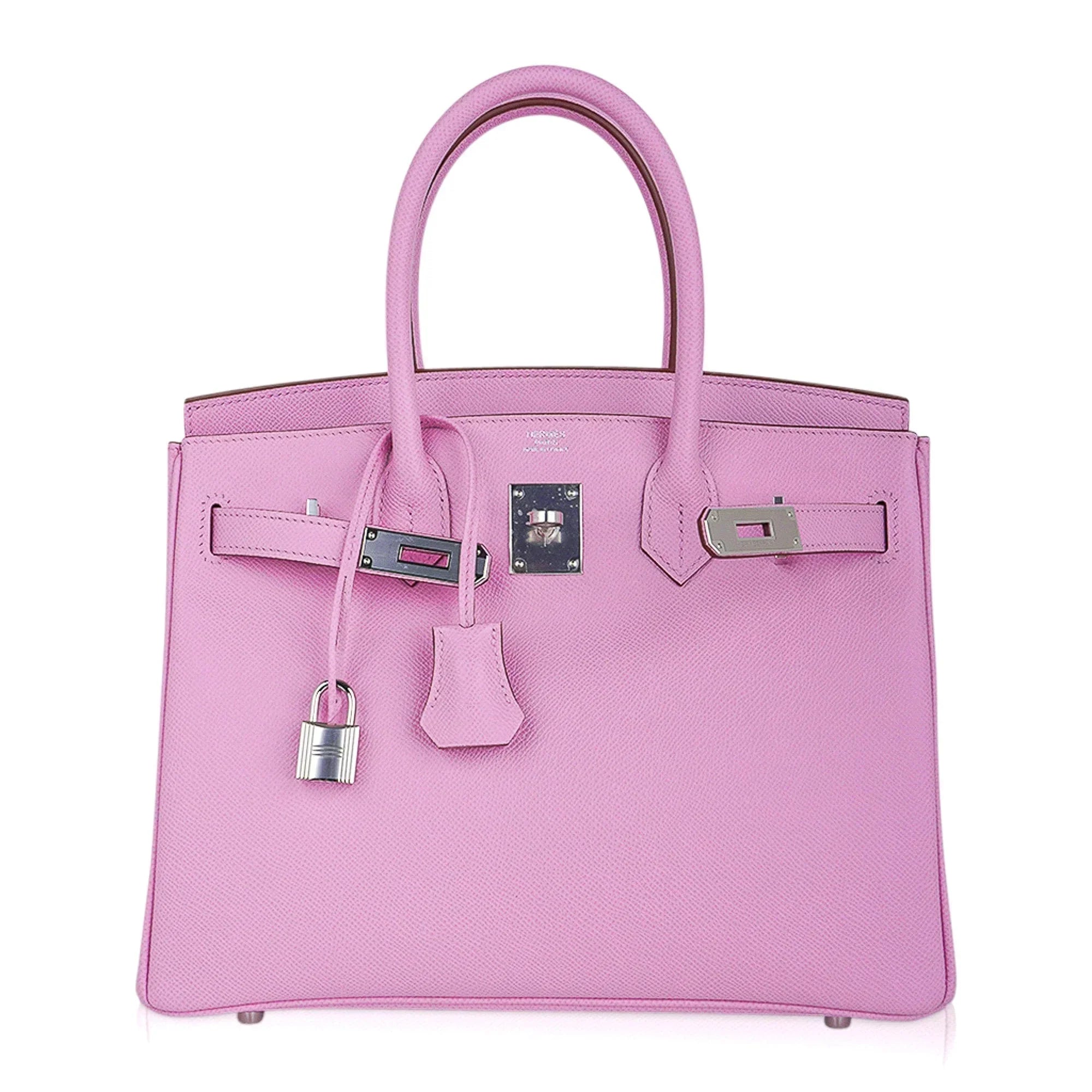 👜Birkin 30 Bag Mauve Sylvestre Epsom Leather with Palladium Hardware