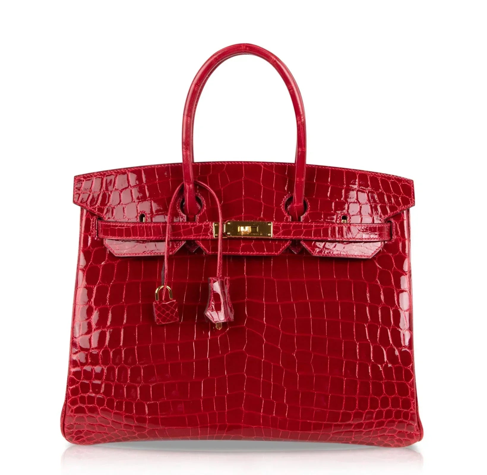 👜Birkin 35 Braise Lipstick Red Crocodile Gold Hardware