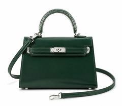 Kelly Sellier 19cm & 22cm & 25cm Vert Fonce Box Calf Leather Gold Hardware & Palladium Hardware Women Handbag