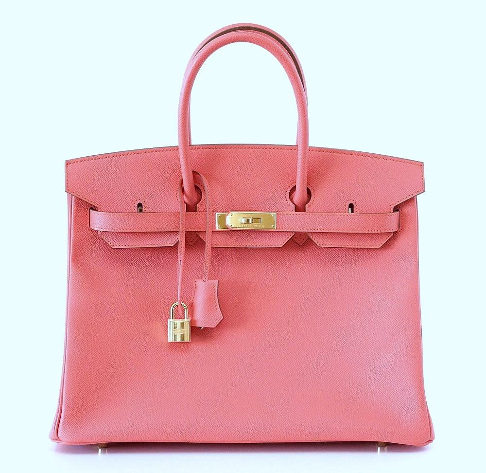 👜Birkin 35 Bag Flamingo Pink Gold Hardware Rare