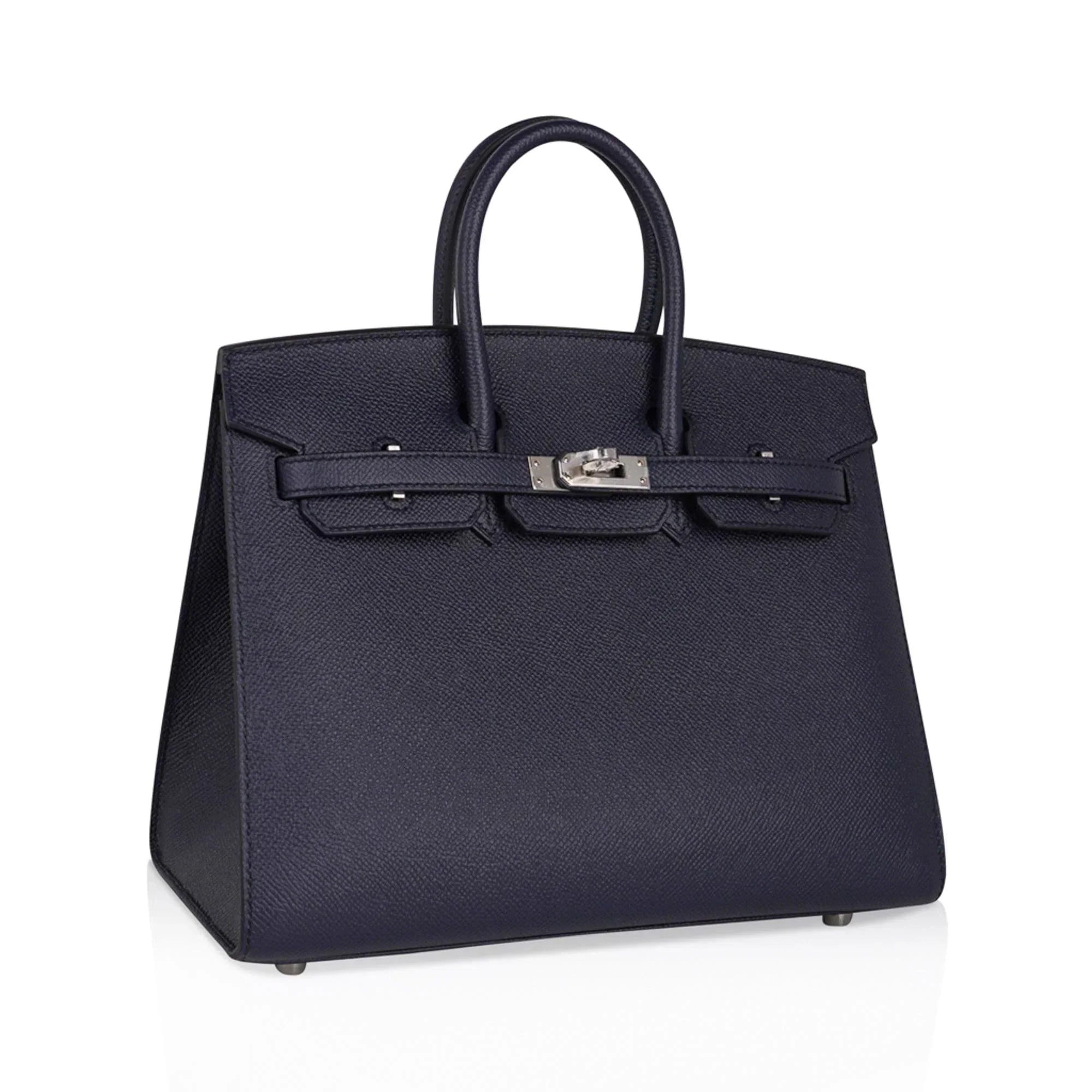 👜Birkin Sellier 25 Bag Blue Indigo Epsom Leather with Palladium Hardware