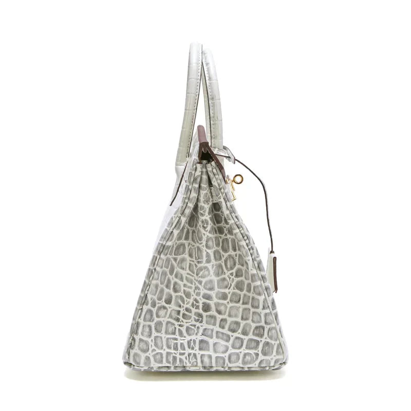 👜Birkin Bag Crocodile-Grain Cowhide Leather Gold Hardware