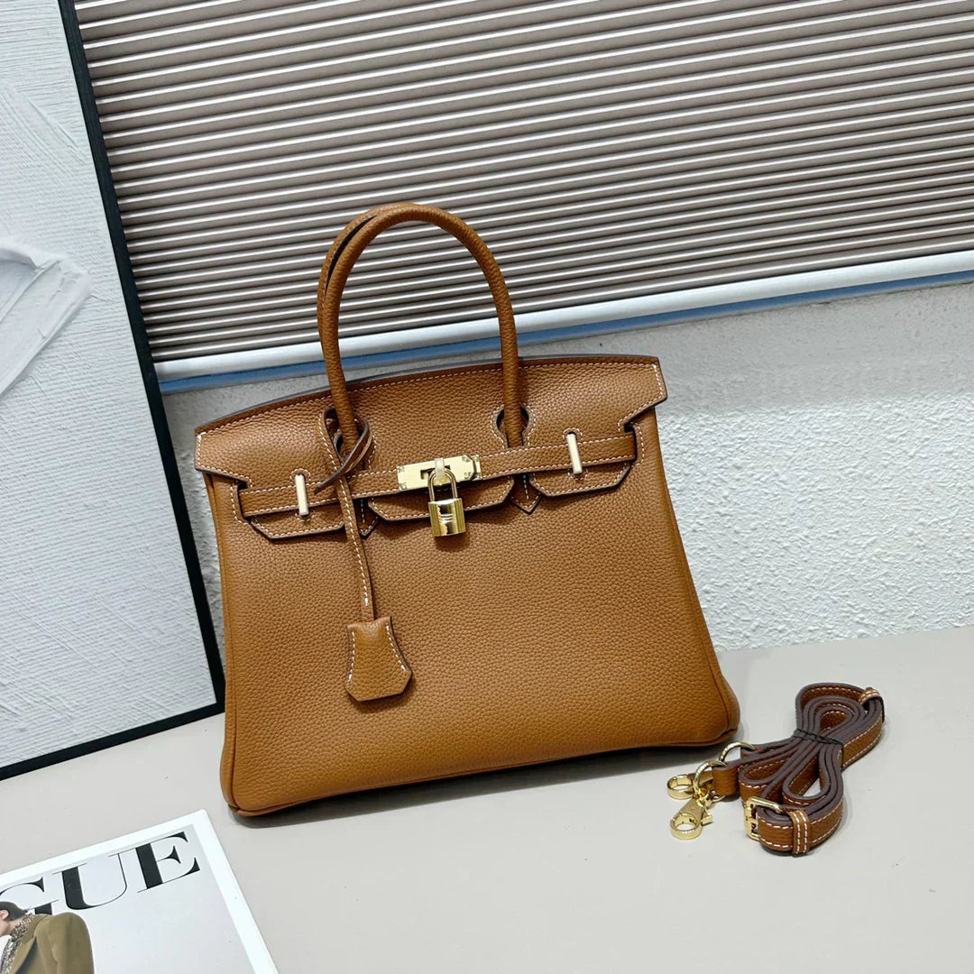👜Birkin Gold Tan Togo Leather 25cm Togo calfskin leather Gold accessories