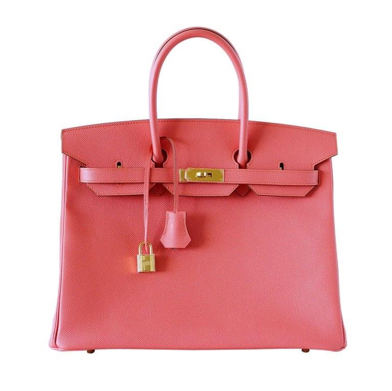 👜Birkin 35 Bag Flamingo Pink Gold Hardware Rare