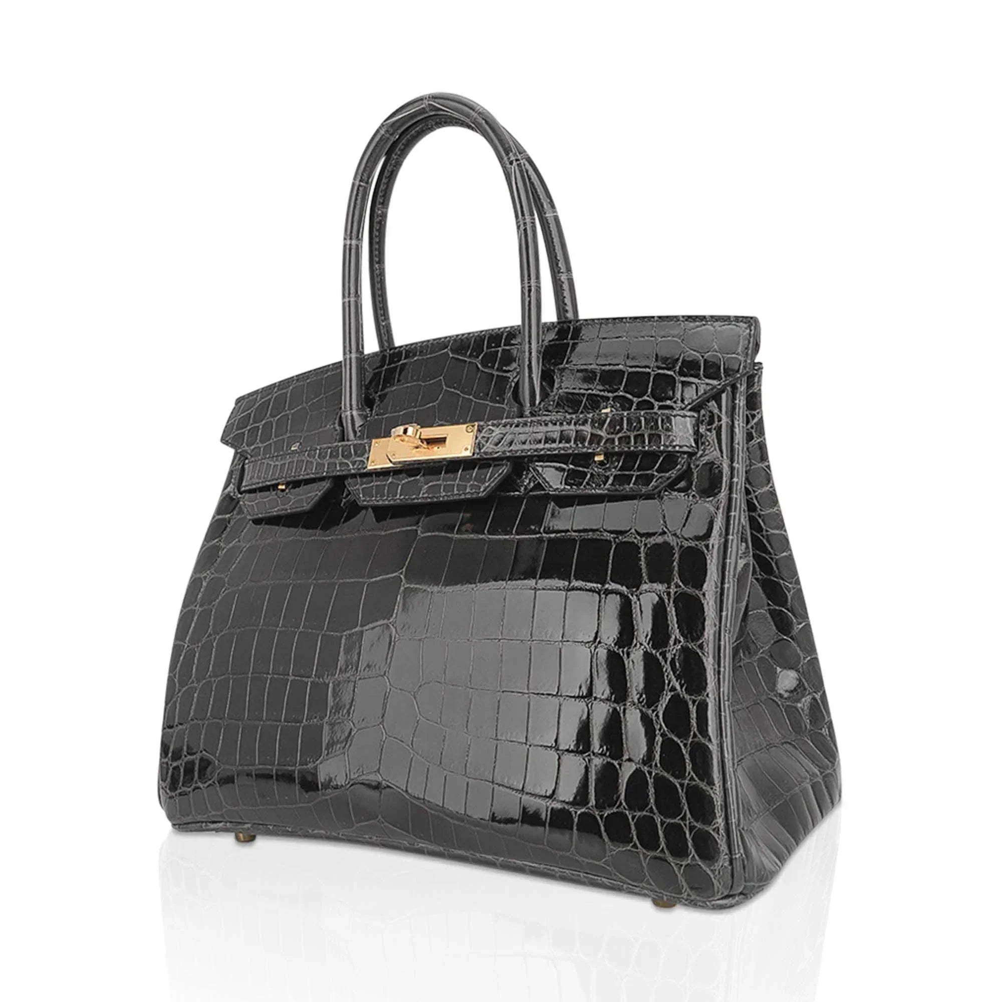 👜Birkin 30 Bag Graphite Niloticus Crocodile with Gold Hardware