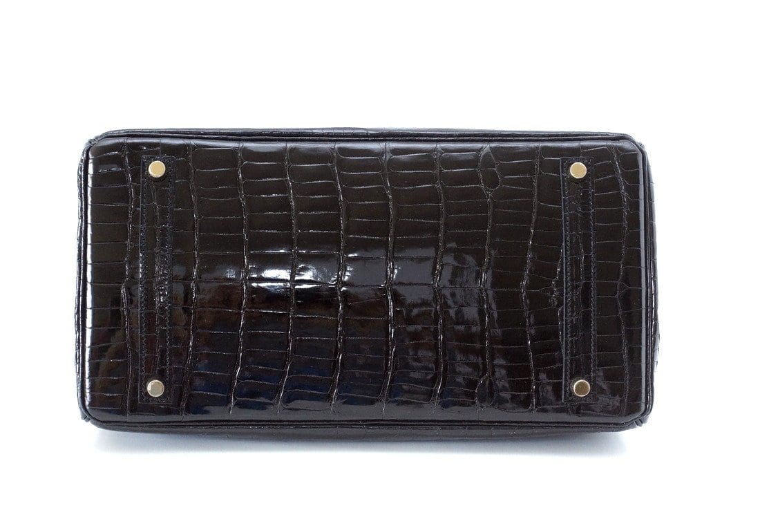 👜Birkin 35 Black Porosus Crocodile with Gold Hardware