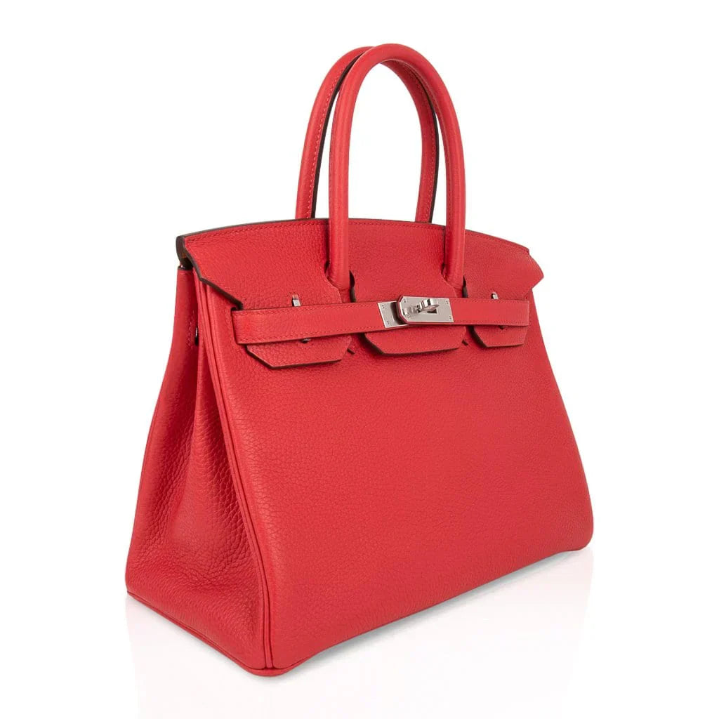 👜Verso Birkin 30 Bag Rouge Tomate & Natural Sable Togo Leather with Palladium Hardwre