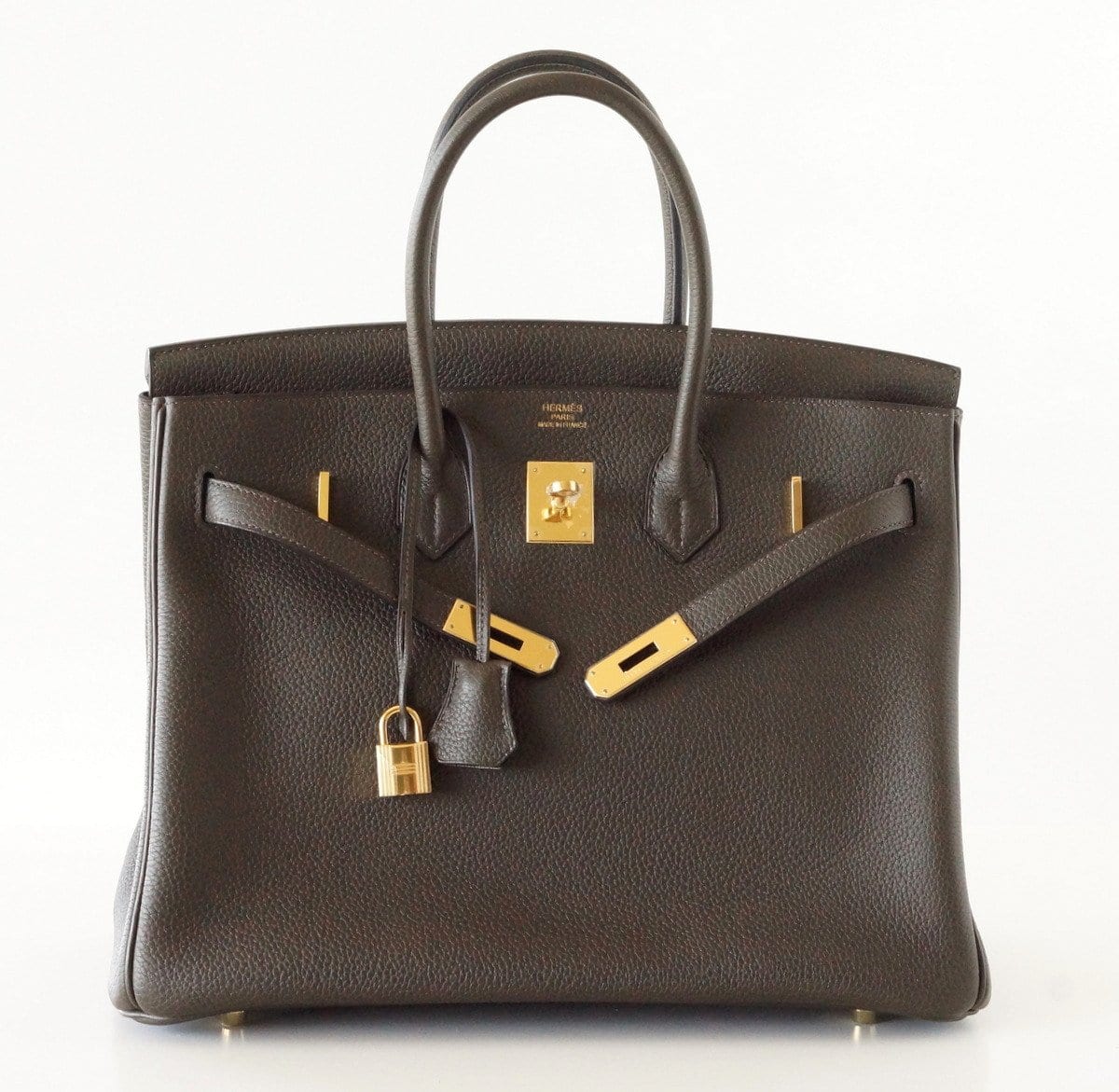 👜Birkin 35 Bag Vert Bronze Gold Hardware Veau Trekking Leather Very Rare