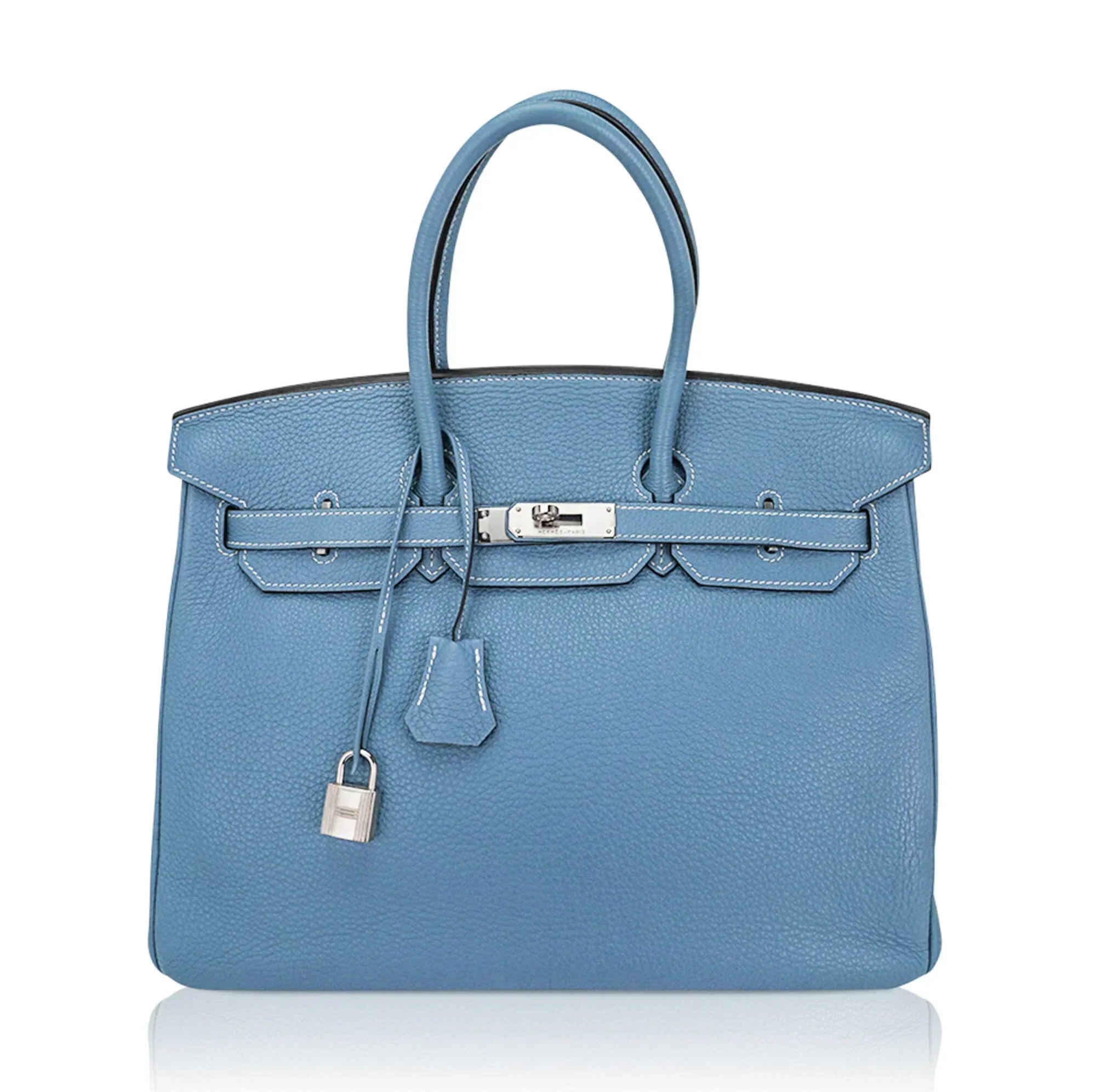 👜Birkin 35 Bag Blue Jean Togo Leather with Palladium Hardware