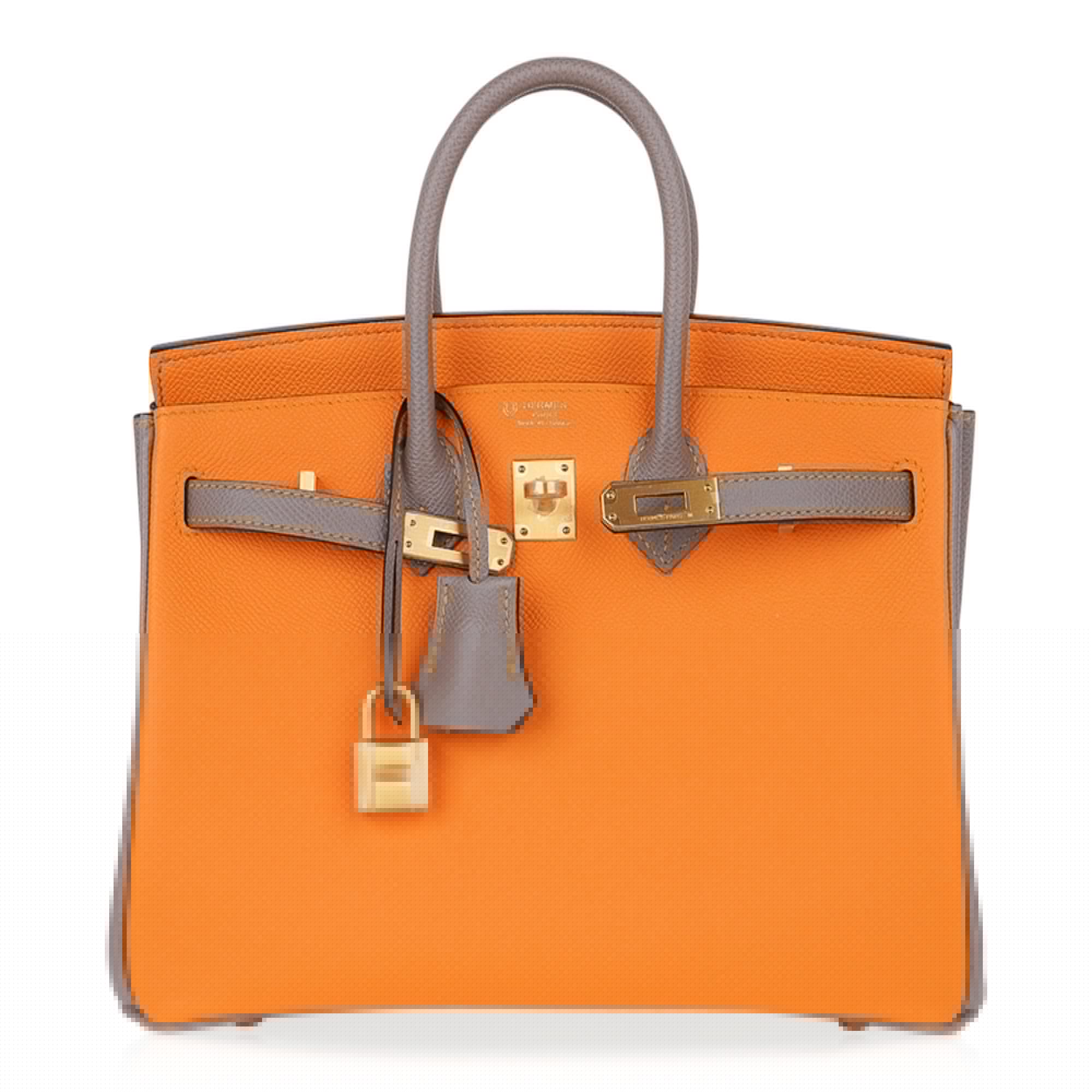 👜Birkin HSS 25 Bag Jaune Ambre / Gris Asphalte Gold Hardware